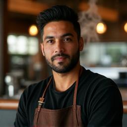 Retrato de Javier Morales, Jefe de Baristas de Nébula Café