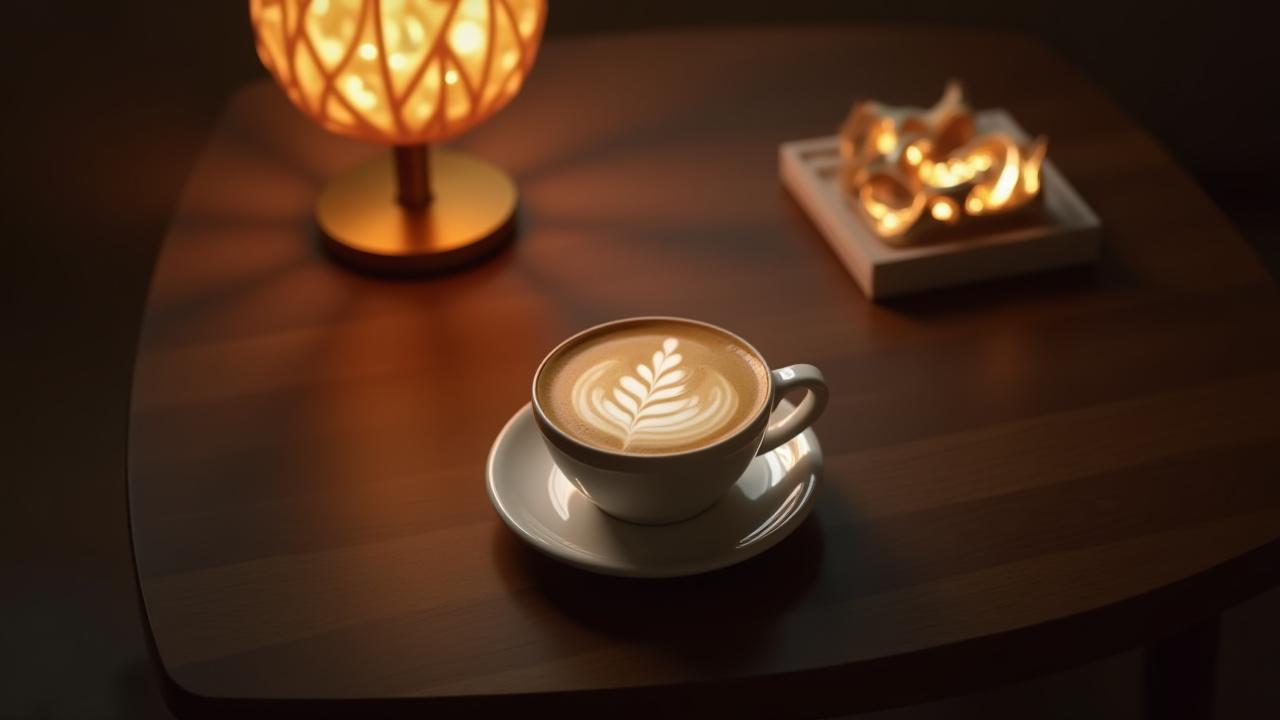 Una imagen estática alternativa para el hero mobile, mostrando una taza de café humeante bañada en luz óptica artística.