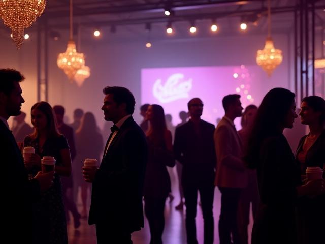 Evento corporativo con diseño de iluminación personalizado en Nébula Café